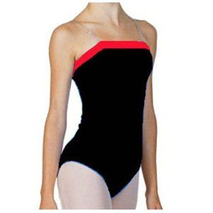 Bal Togs 6003 Women's Large (12-14) Black With Pink Trim Camisole Leotard